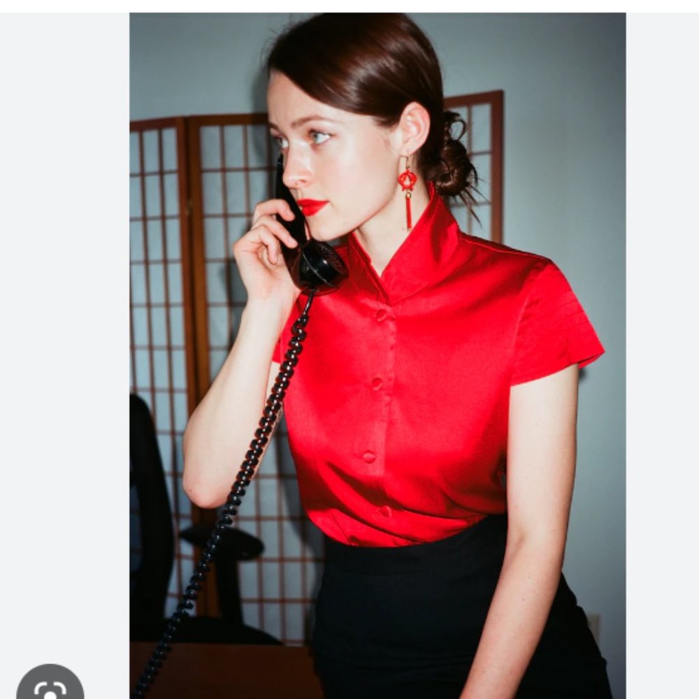 L'ecole Des Femmes Shanghai Silk Blouse, Sz M, NWOT